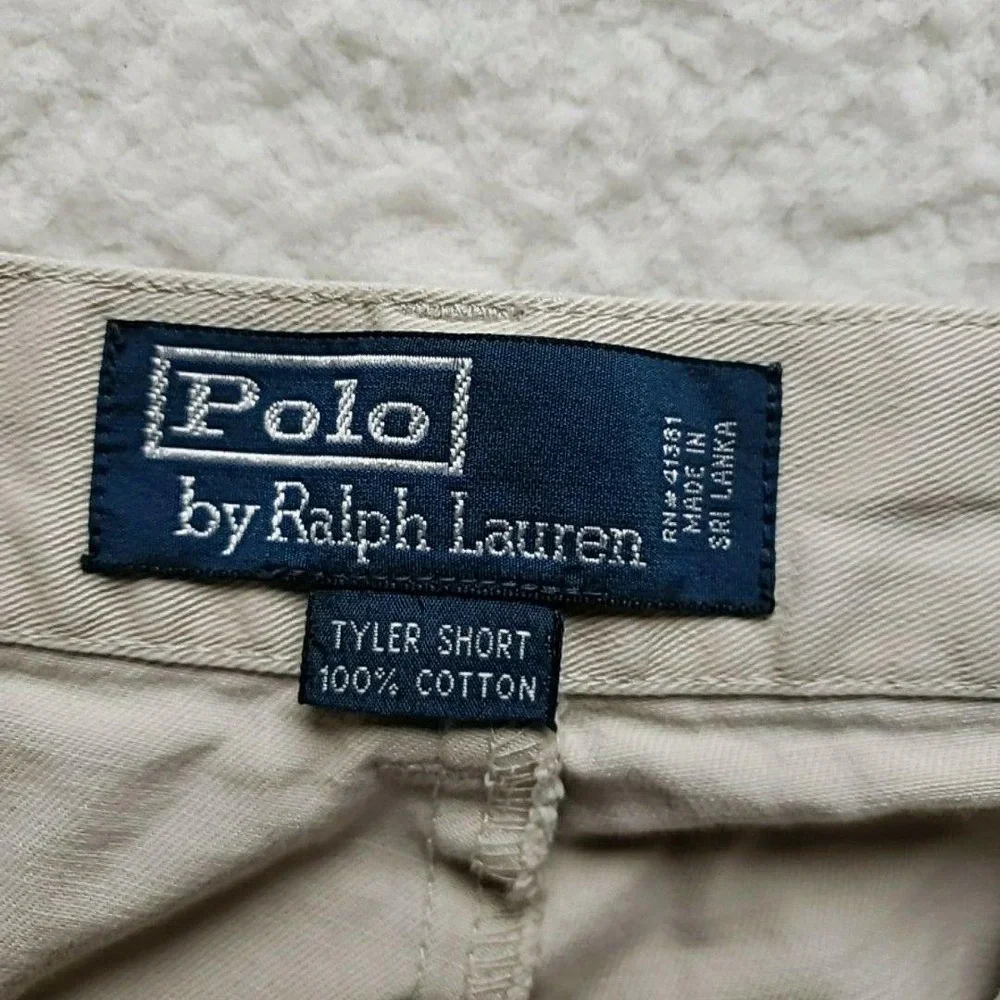 Polo Ralph Lauren Shorts Mens 36 Beige Tyler Short Pleated Chino 11 Inseam